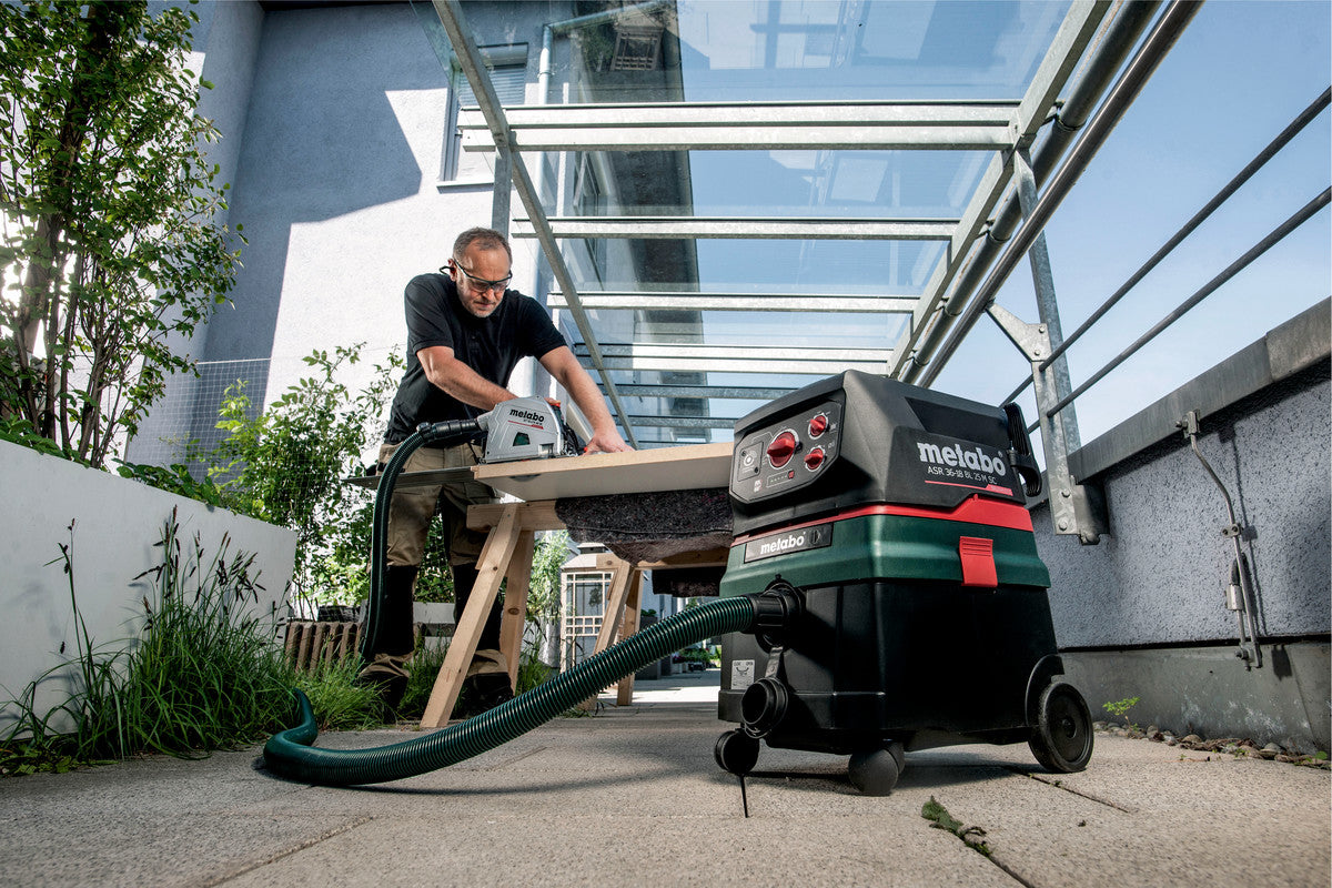Metabo Absauganlage ASR 36-18 BL 25 M SC – 25 l, Akkubetrieb, Schlauch 4 m, 72 dB(A)