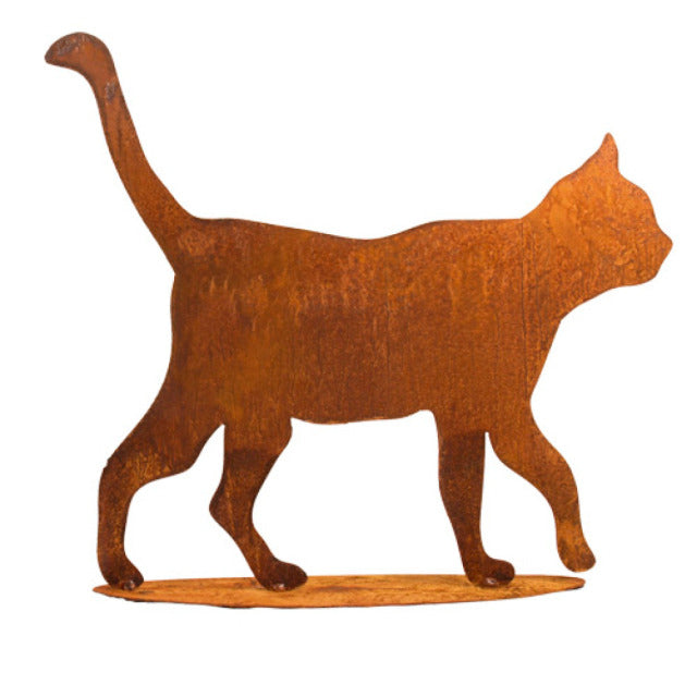 Ambiance Katze auf Platte – Metall, Braun, 45–50 cm