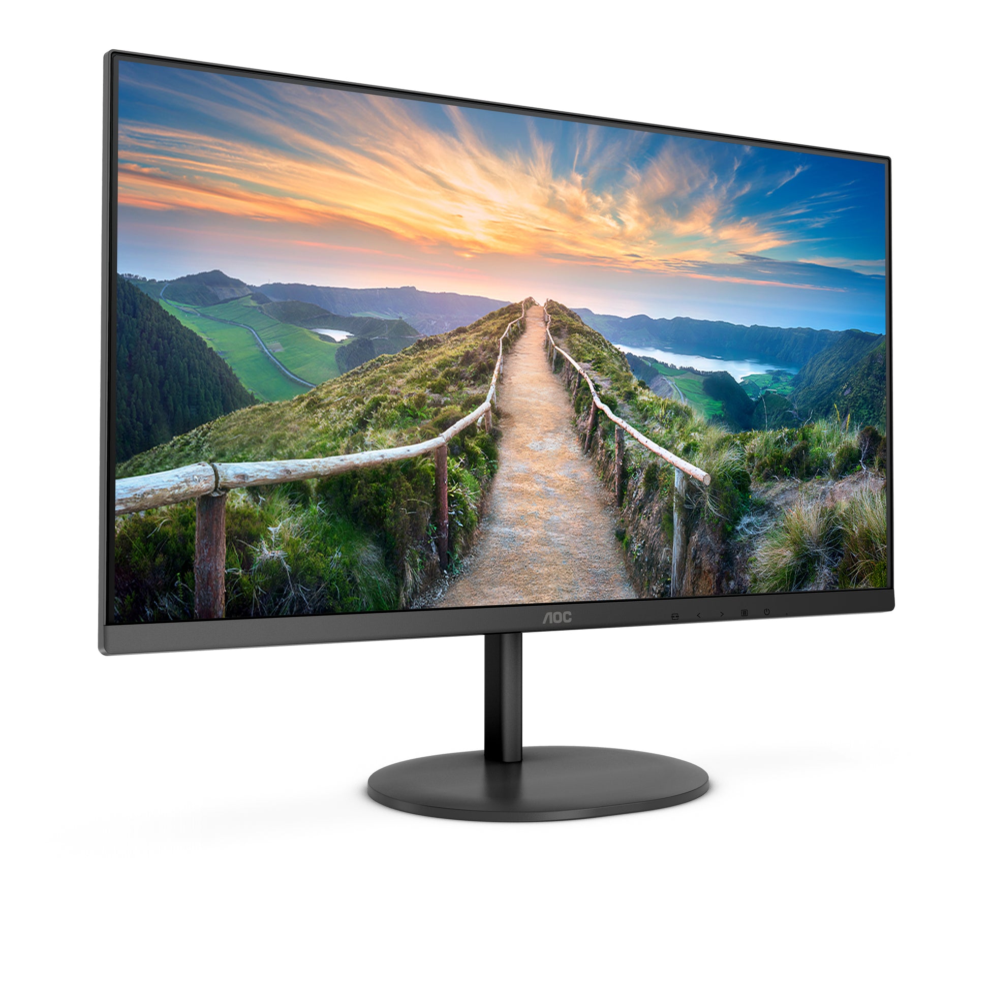 AOC Q24V4EA – Monitor, 23,8", 250 cd/m², Adaptive Sync, Integrierte Lautsprecher, VESA 100 × 100, Schwarz