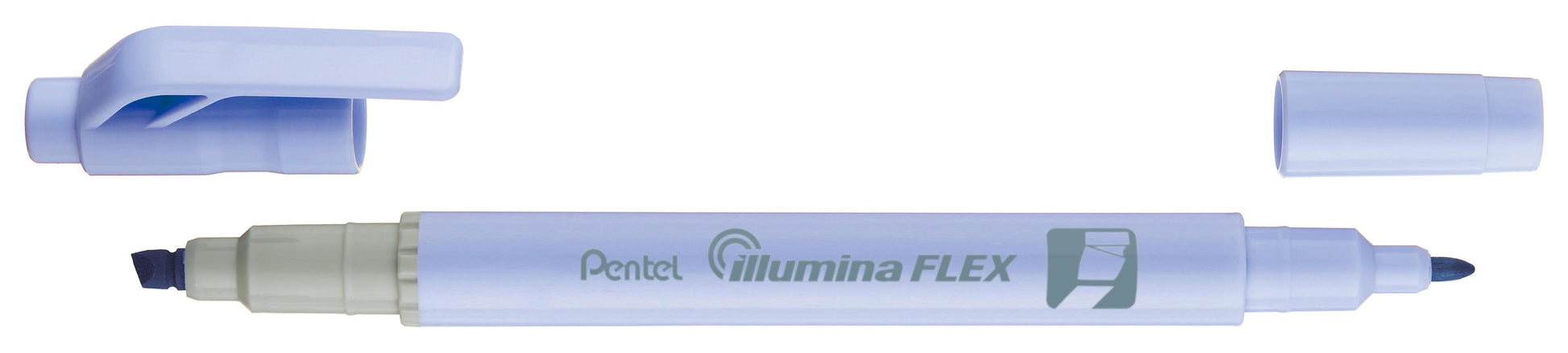 Pentel Illumina Flex Textmarker – Pastellblau, Keil/Fein 1,5–3,5/1,0 mm, nachfüllbar