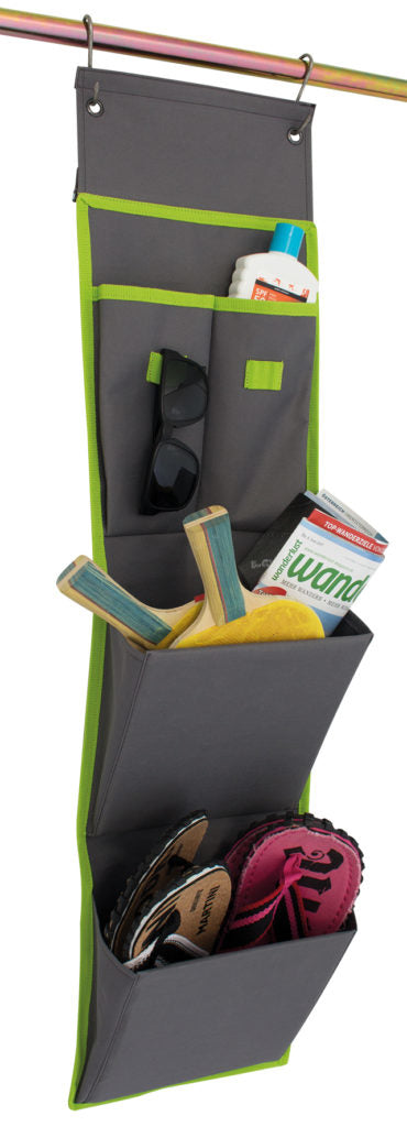 Eurotrail Utensilientasche Bristol S – aufhängbar, 4 Fächer – 24 × 80 cm – grau/grün – Polyester