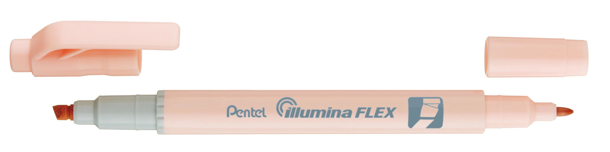 Pentel Illumina Flex Textmarker – Pastellorange, Keil/Fein 1,5–3,5/1,0 mm, nachfüllbar