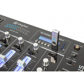 Skytec STM-3007 – 6-Kanal Mixer, USB, Kartenslot, Schwarz