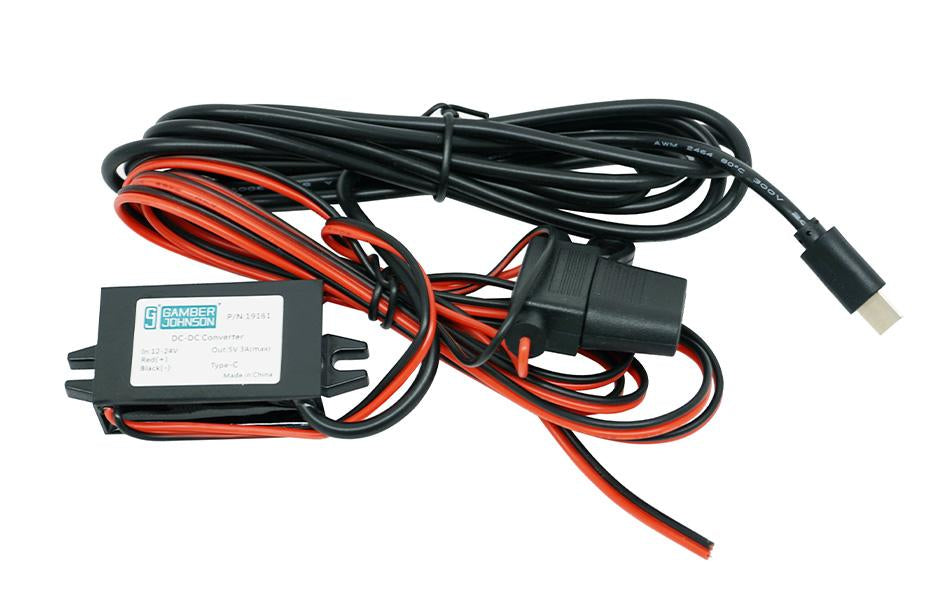 Gamber-Johnson 19161 Netzteil 24 W (5 V/3 A) – 12–24 V – USB‑C, Bare‑Wire – für Galaxy Tab Active2/Active3