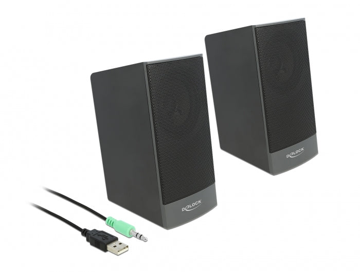 DeLOCK Stereo 2.0 – PC-Lautsprecher – 2.0, 3 W, 3,5 mm – Schwarz