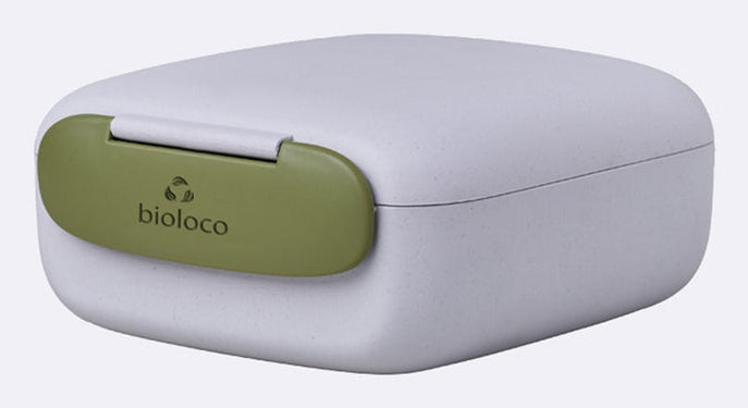 BioLoco Lunchbox 13 × 14,5 × 6 cm, Polylactid (PLA), blaugrau