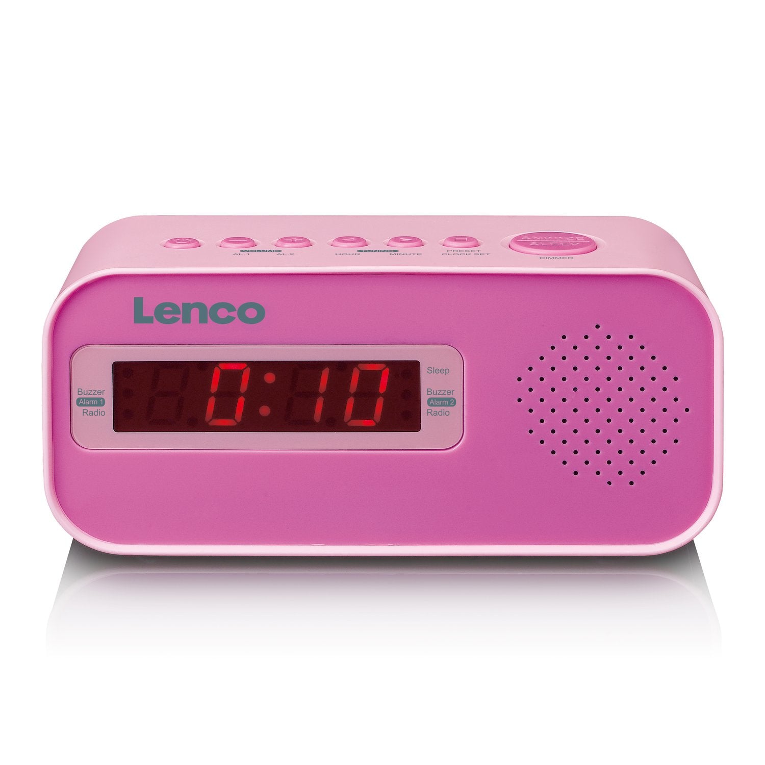 Lenco CR-205 – Radiowecker UKW, 2 Weckzeiten – Pink