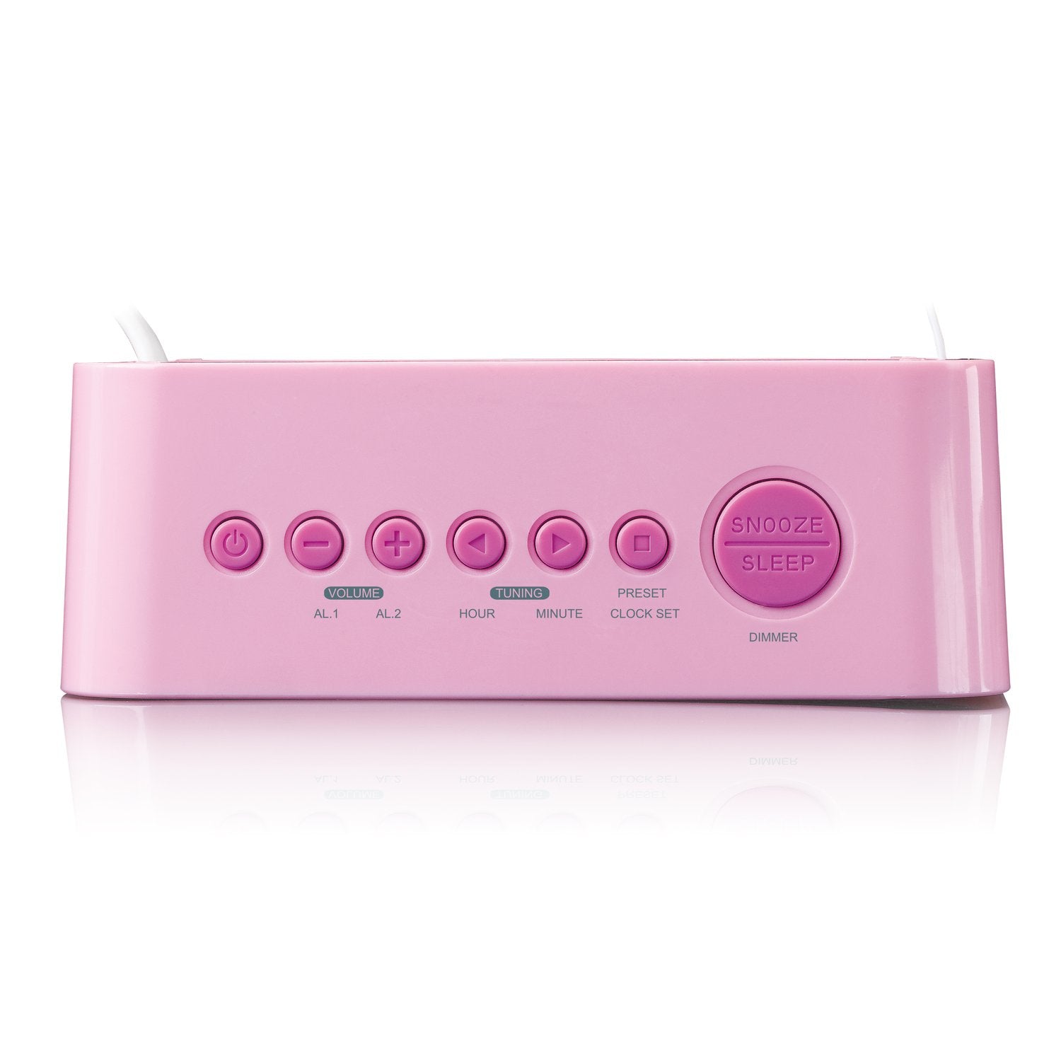 Lenco CR-205 – Radiowecker UKW, 2 Weckzeiten – Pink