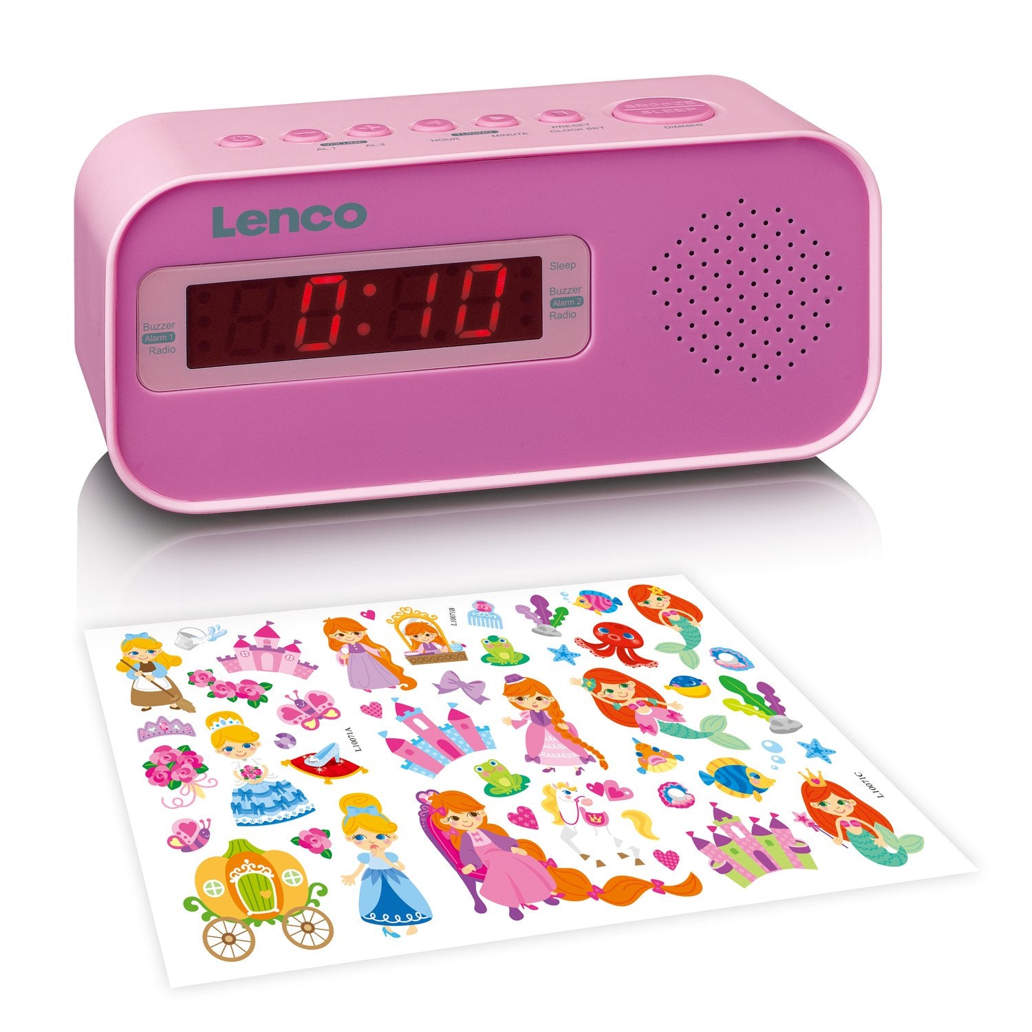 Lenco CR-205 – Radiowecker UKW, 2 Weckzeiten – Pink