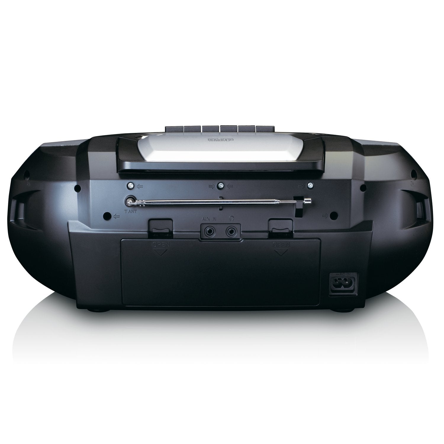 Lenco SCD-720 – CD-Boombox, DAB+/UKW, Kassette, Bluetooth, USB – Schwarz/Silber