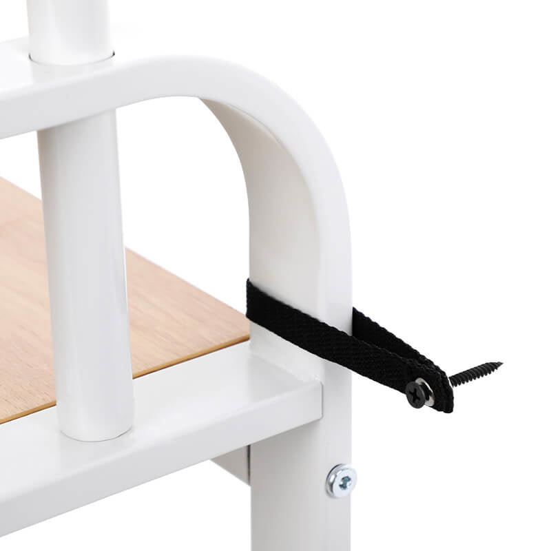 Vasagle Garderobenständer – 9 Haken, Stahl/Spanplatte, Weiss/Natur, 72 × 33,7 × 183 cm