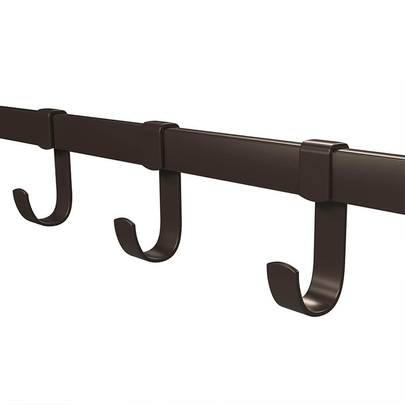 Vasagle Wandgarderobe – 5 Haken, Stahl/MDF, Schwarz/Braun, 66 × 30 × 27 cm