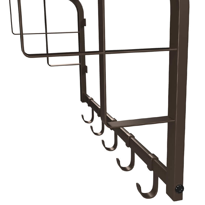 Vasagle Wandgarderobe – 5 Haken, Stahl/MDF, Schwarz/Braun, 66 × 30 × 27 cm