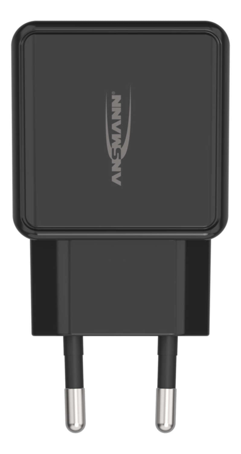 Ansmann HC218PD USB-Ladegerät 20 W – USB-C×1, USB-A×1 – PD, QC 3.0 – Schwarz