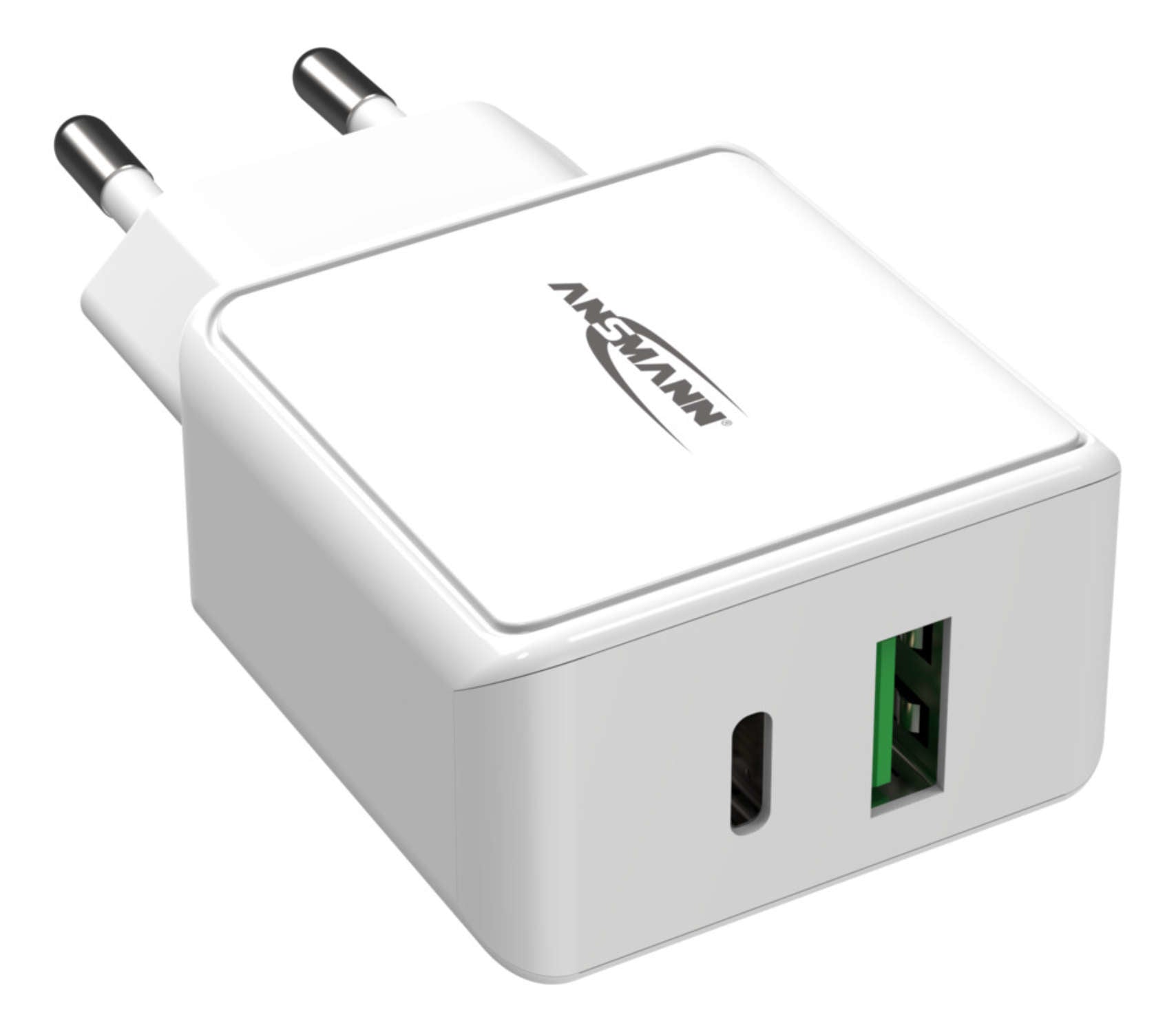 Ansmann Home Charger HC218PD USB-Ladegerät 20 W – USB-C×1, USB-A×1 – PD, QC 3.0