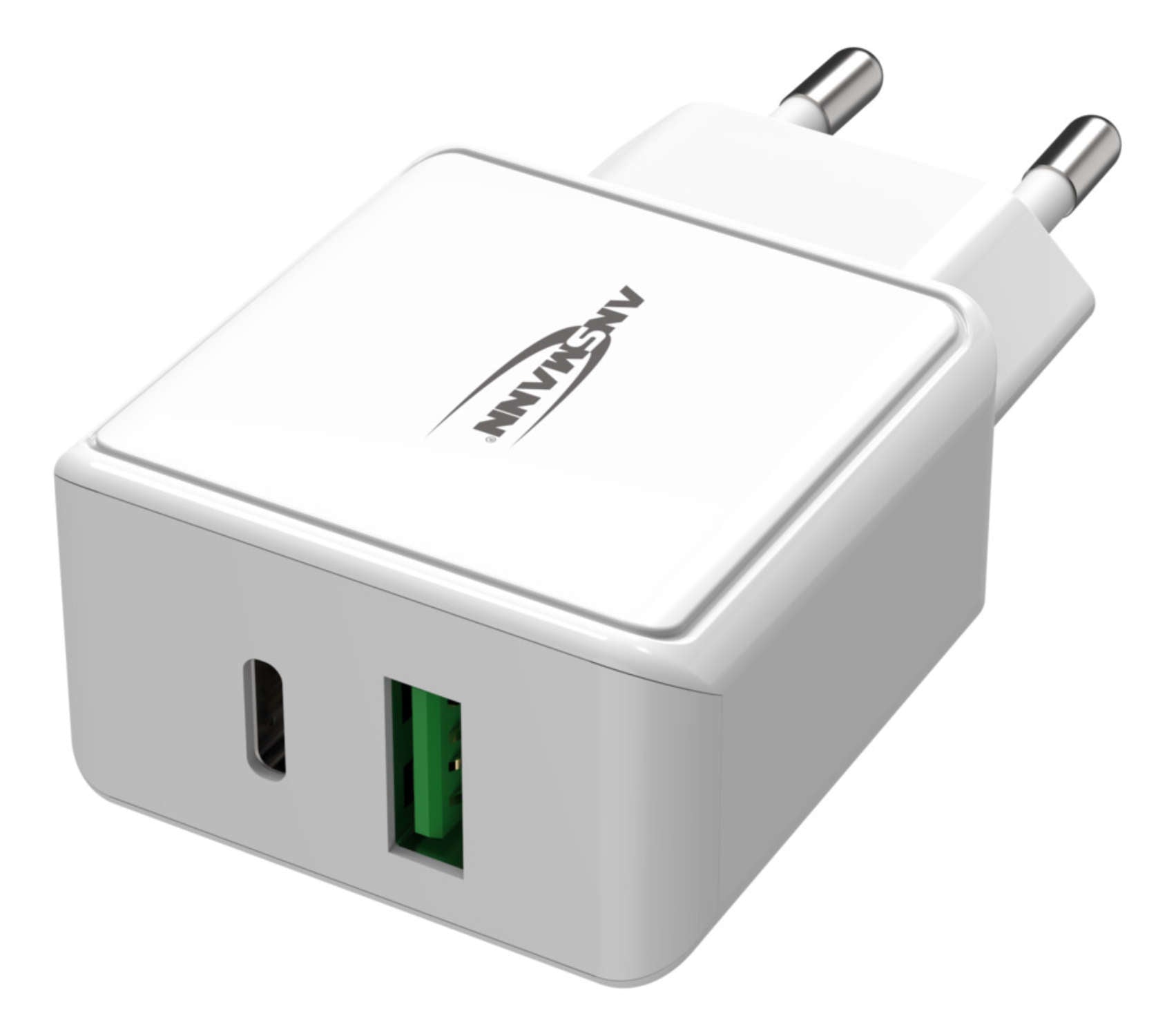 Ansmann Home Charger HC218PD USB-Ladegerät 20 W – USB-C×1, USB-A×1 – PD, QC 3.0