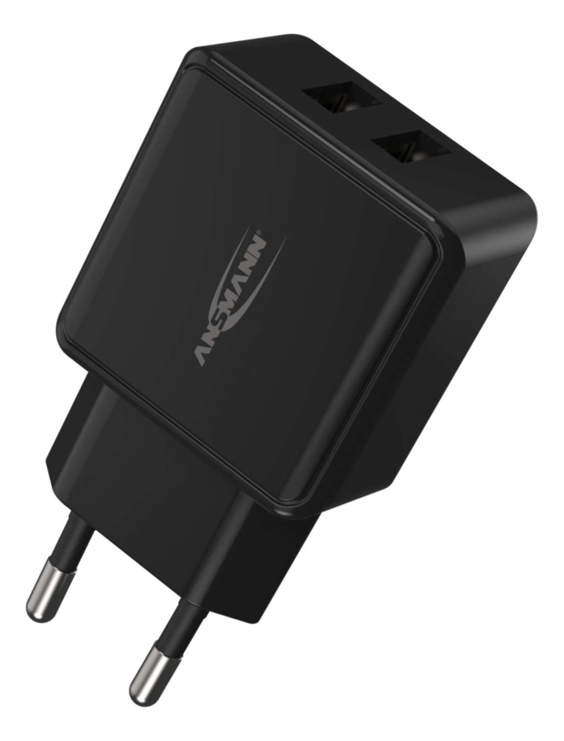 Ansmann HC212 USB-Wandladegerät 12 W – USB-A×2 – für Smartphone, Tablet – schwarz