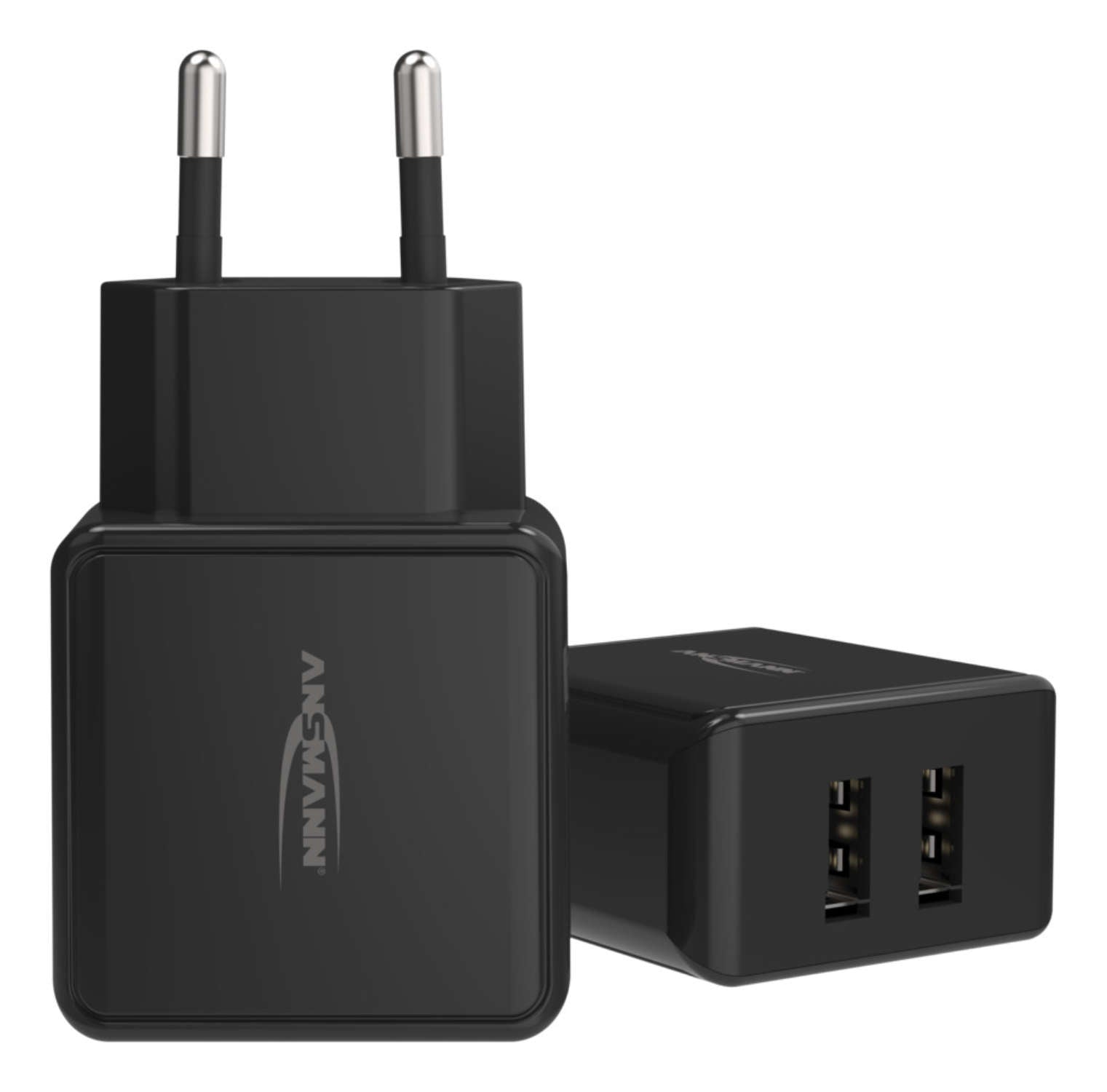 Ansmann HC212 USB-Wandladegerät 12 W – USB-A×2 – für Smartphone, Tablet – schwarz