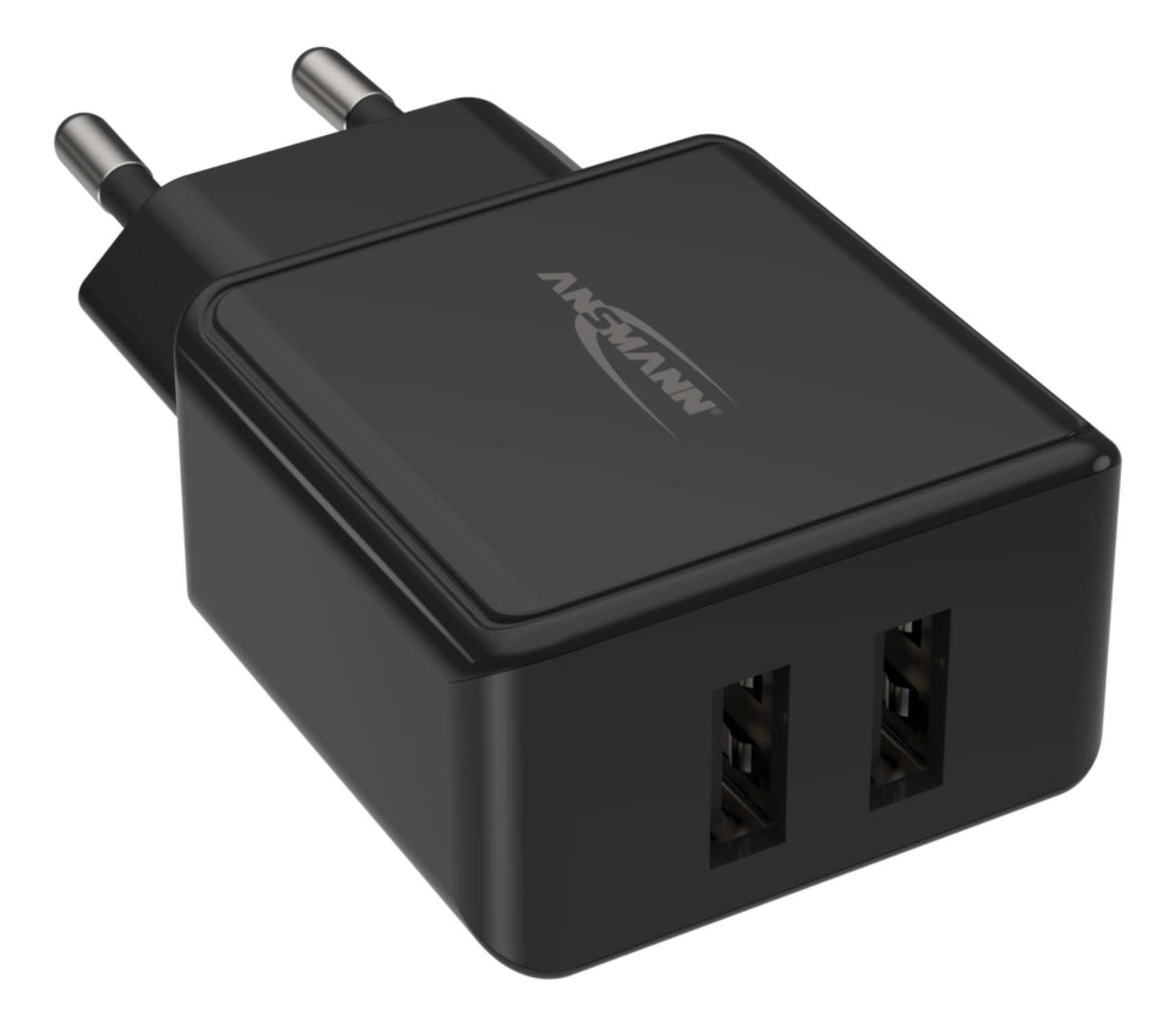 Ansmann HC212 USB-Wandladegerät 12 W – USB-A×2 – für Smartphone, Tablet – schwarz