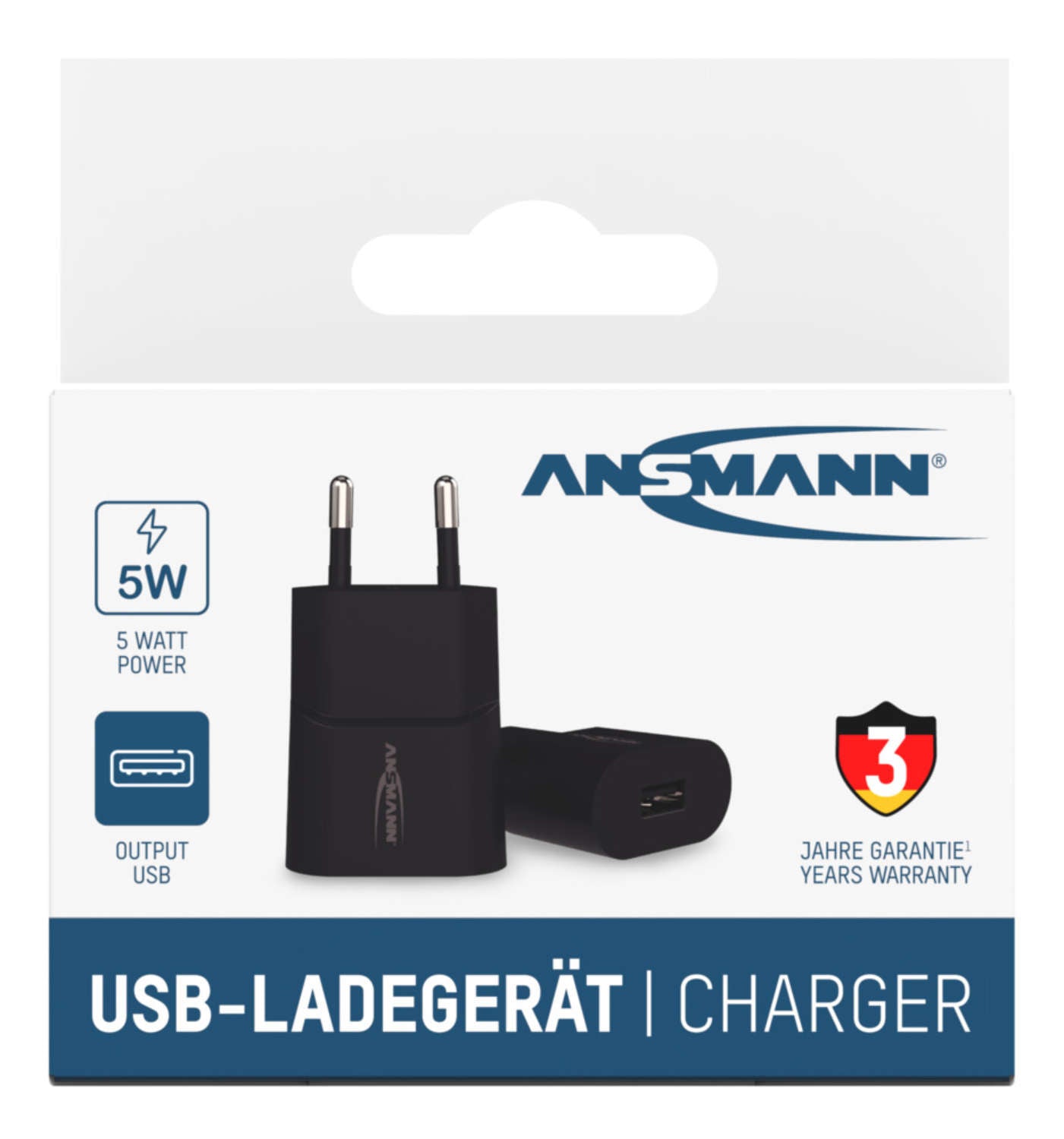 Ansmann HC105 USB-Ladegerät 5 W – USB-A×1 – für Smartphones, Tablets u. Ä. – schwarz