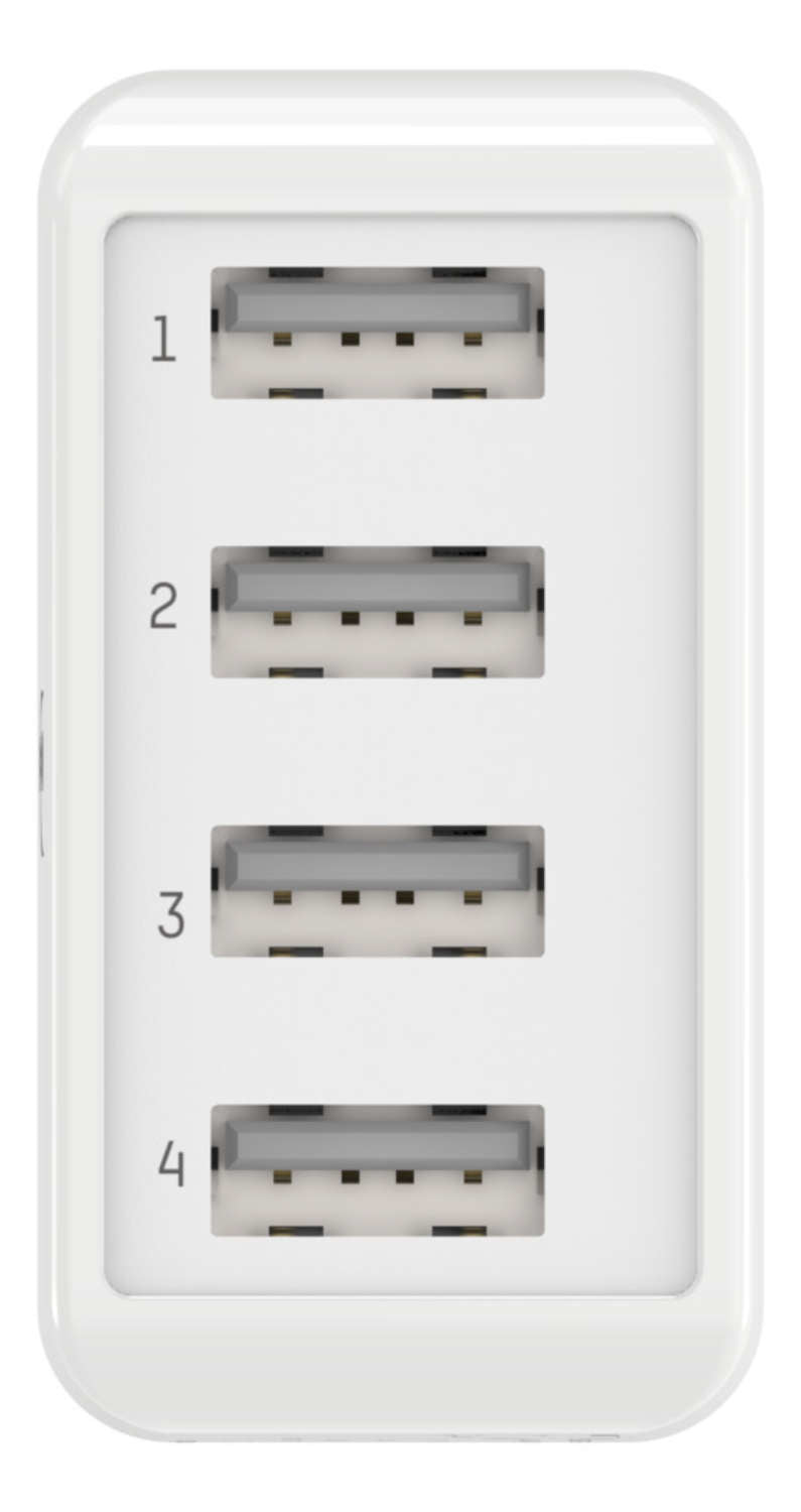 Ansmann Home Charger HC430 USB-Ladegerät 30 W – USB-A×4 – für Smartphones, Tablets u. Ä. – Weiss
