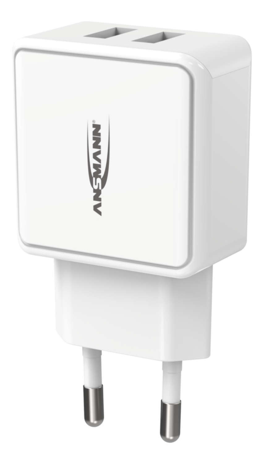 Ansmann HC212 USB-Ladegerät 12 W – USB-A×2 – Weiss