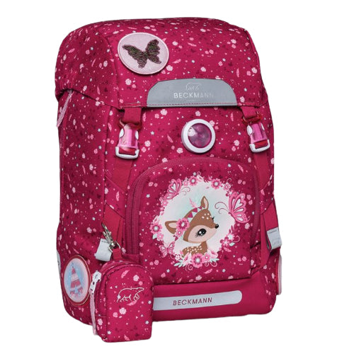 Beckmann Schulrucksack Classic 1st – 6-teilig – Forest Deer – mit Leuchteffekt
