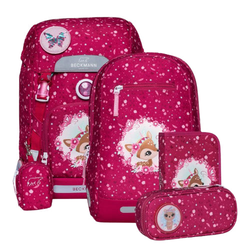 Beckmann Schulrucksack Classic 1st – 6-teilig – Forest Deer – mit Leuchteffekt