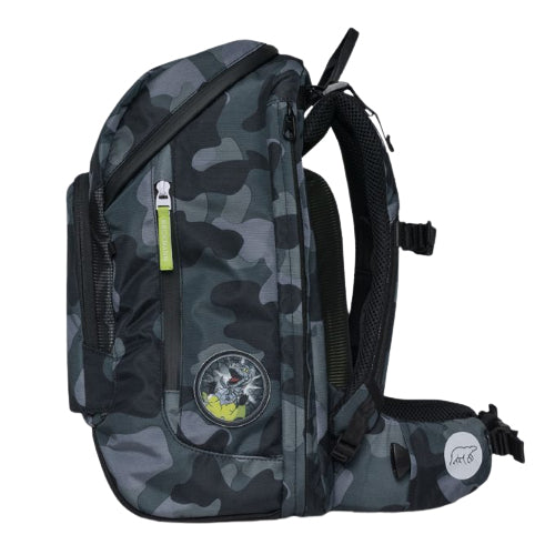 Beckmann Schulrucksack Active Air Flx – 6-teilig – Camo Rex – 26,0×39,0×22,0 cm – recycelte Materialien