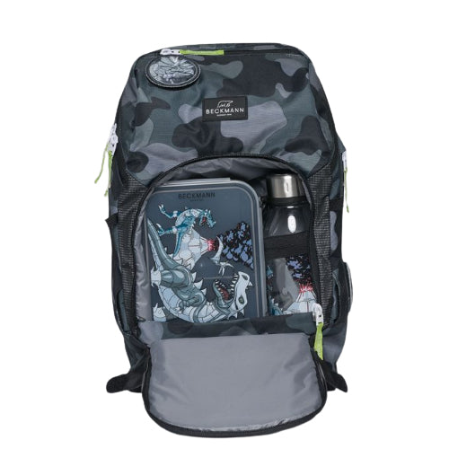 Beckmann Schulrucksack Active Air Flx – 6-teilig – Camo Rex – 26,0×39,0×22,0 cm – recycelte Materialien