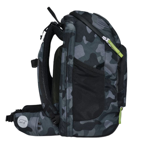Beckmann Schulrucksack Active Air Flx – 6-teilig – Camo Rex – 26,0×39,0×22,0 cm – recycelte Materialien