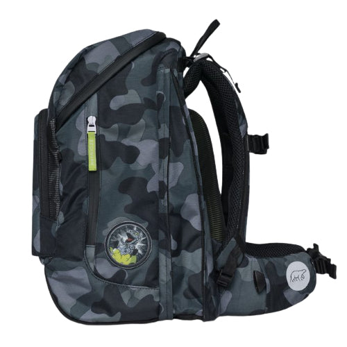Beckmann Schulrucksack Active Air Flx – 6-teilig – Camo Rex – 26,0×39,0×22,0 cm – recycelte Materialien