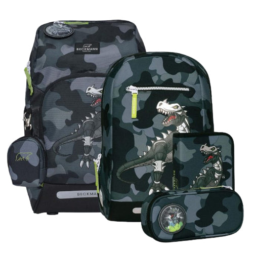 Beckmann Schulrucksack Active Air Flx – 6-teilig – Camo Rex – 26,0×39,0×22,0 cm – recycelte Materialien