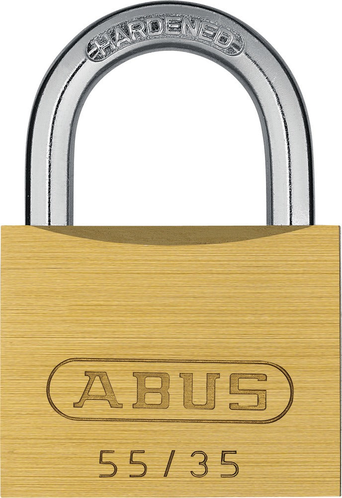 ABUS 55/35 Mechanisches Vorhängeschloss – Messing, Bügel 16×18 mm, Ø5 mm, Sicherheitsstufe 3, Aussen, Gold