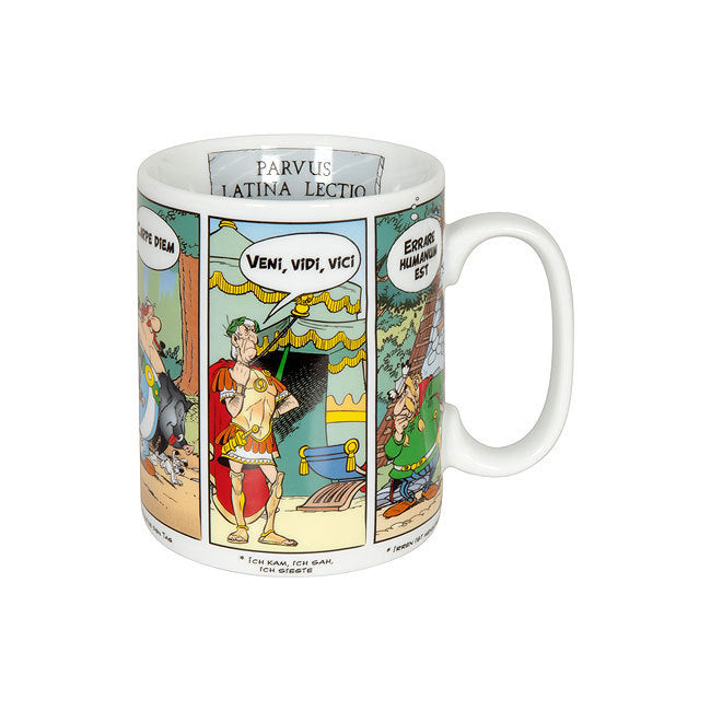 Könitz Porzellan Könitz Tasse Asterix Comic Latein – 490 ml, Ø 9,2 cm, H 11,0 cm, Porzellan, Mehrfarbig, spülmaschinenfest