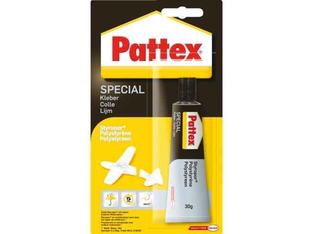 Pattex Spezialkleber – Weiss – 30 g – Schnelltrocknend, Wasserfest – Für Styropor