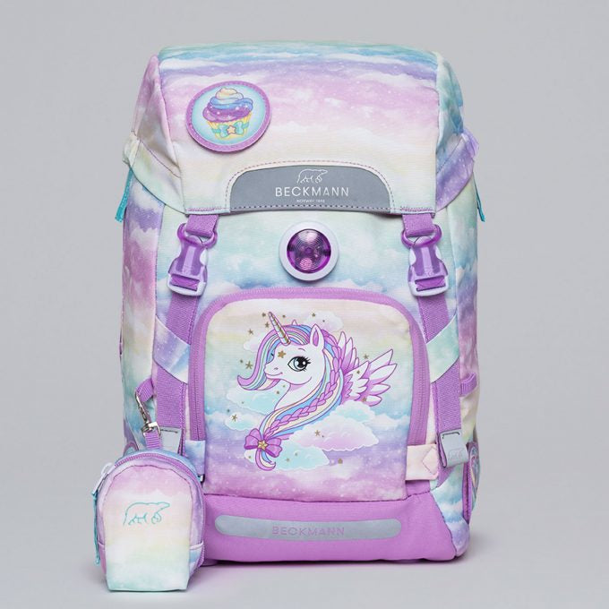 Beckmann Schulrucksack-Set – 6-teilig – Einhorn – mit Leuchteffekt