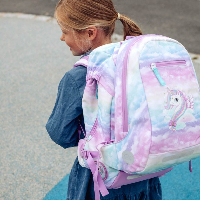 Beckmann Schulrucksack-Set – 6-teilig – Einhorn – mit Leuchteffekt