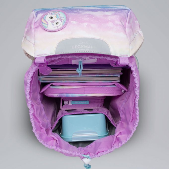 Beckmann Schulrucksack-Set – 6-teilig – Einhorn – mit Leuchteffekt
