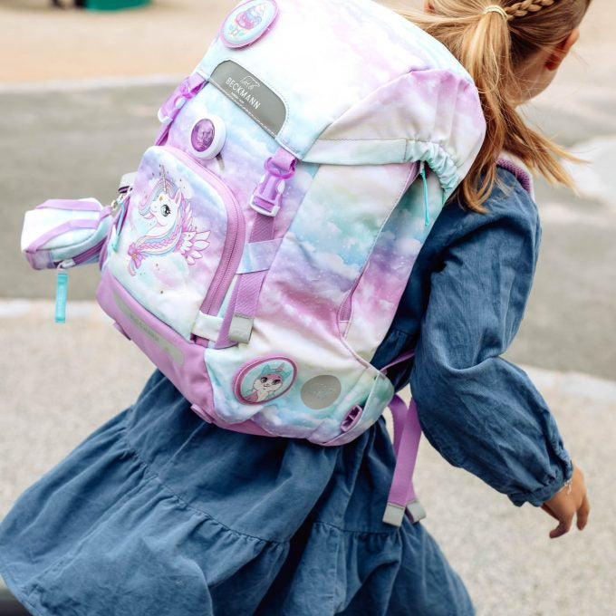 Beckmann Schulrucksack-Set – 6-teilig – Einhorn – mit Leuchteffekt