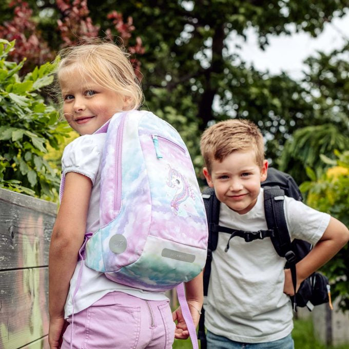 Beckmann Schulrucksack-Set – 6-teilig – Einhorn – mit Leuchteffekt