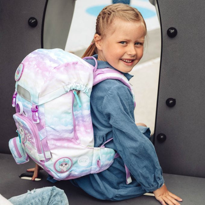 Beckmann Schulrucksack-Set – 6-teilig – Einhorn – mit Leuchteffekt