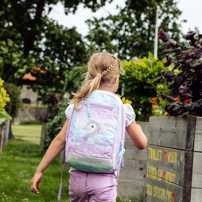Beckmann Schulrucksack-Set – 6-teilig – Einhorn – mit Leuchteffekt