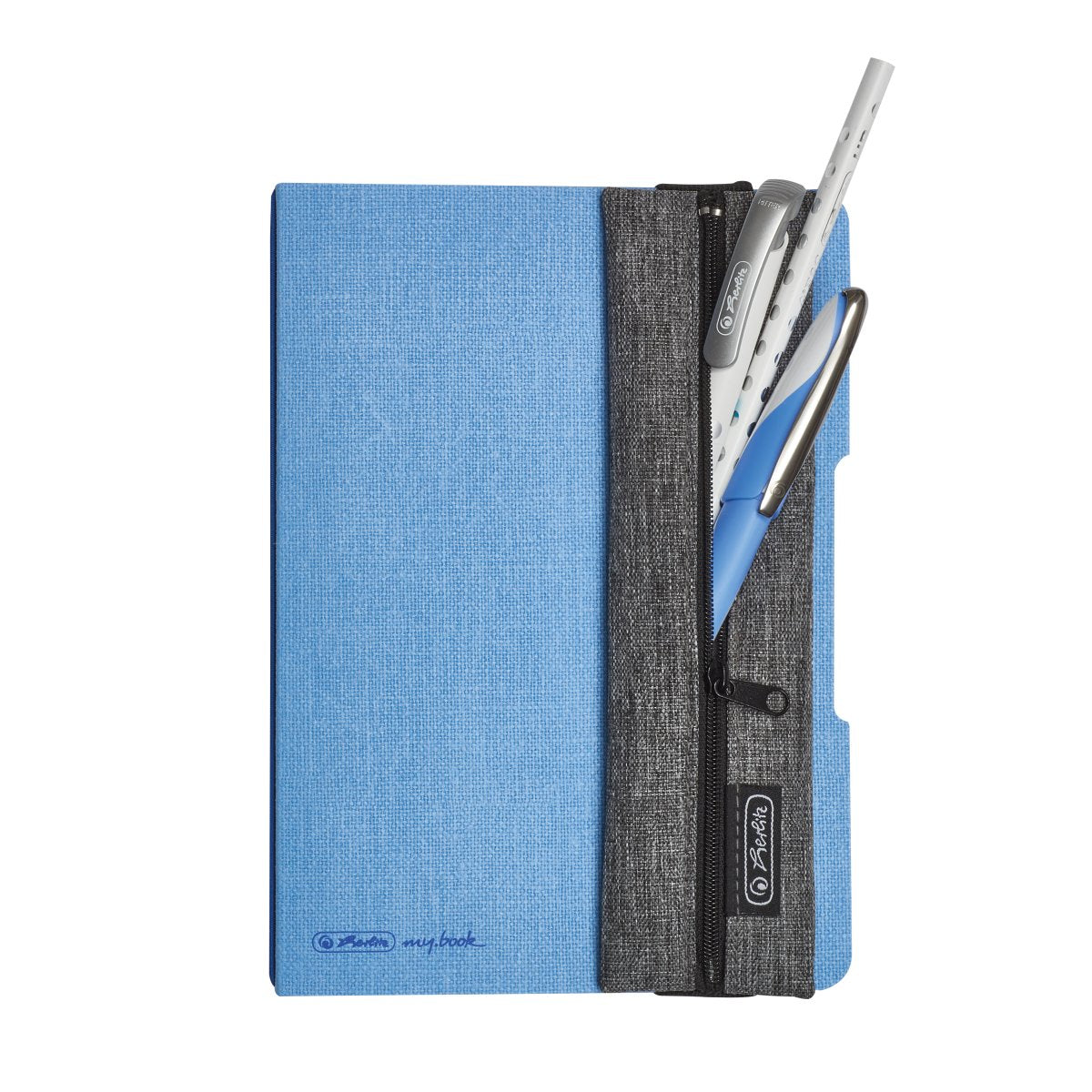 Herlitz Schlamperetui, leer, blau, Textil, 28 × 2,5 × 10,5 cm