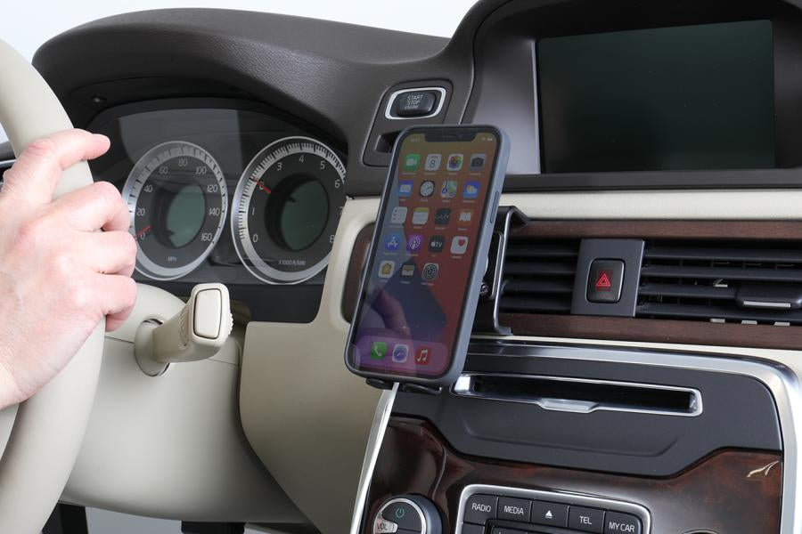 Brodit Auto-Halterung, Schraubbefestigung, 360° drehbar, neigbar – für iPhone 12–13 (MagSafe) – Schwarz