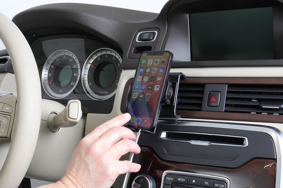 Brodit Auto-Halterung, Schraubbefestigung, 360° drehbar, neigbar – für iPhone 12–13 (MagSafe) – Schwarz
