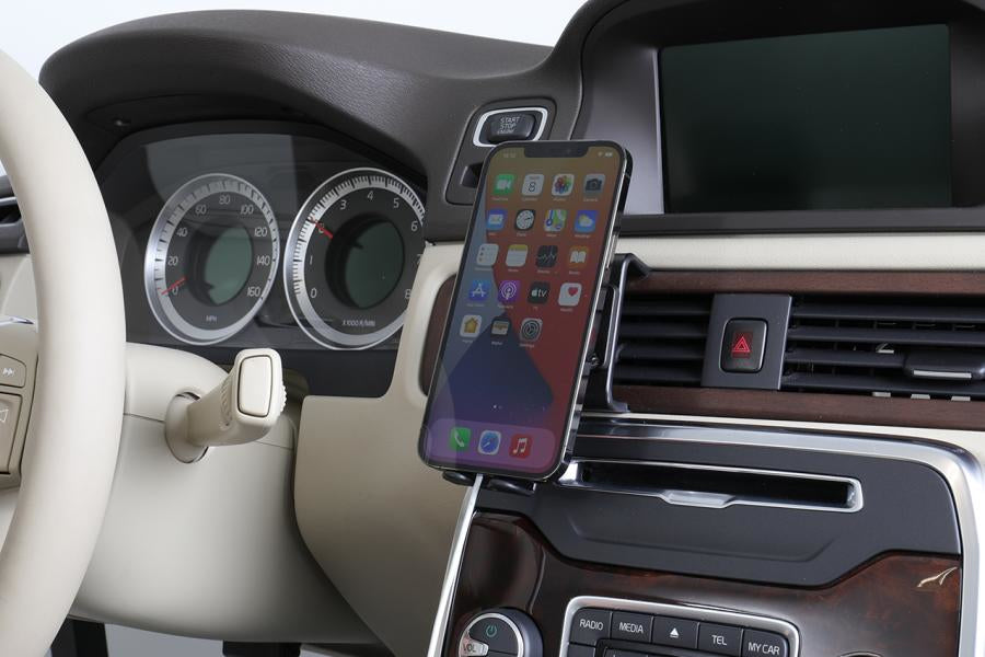 Brodit Auto-Halterung, Schraubbefestigung, 360° drehbar, neigbar – für iPhone 12–13 (MagSafe) – Schwarz