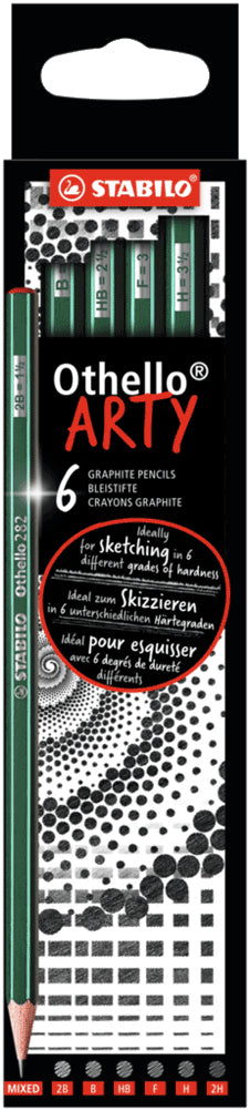 STABILO Othello Arty Graphit-Set, 4B–2B, Etui – 6-teilig