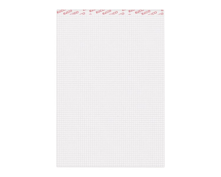 Elco Notizblock A4, kariert 4 mm, Klammerheftung, 100 Blatt, perforiert, 70 g/m² – weiss