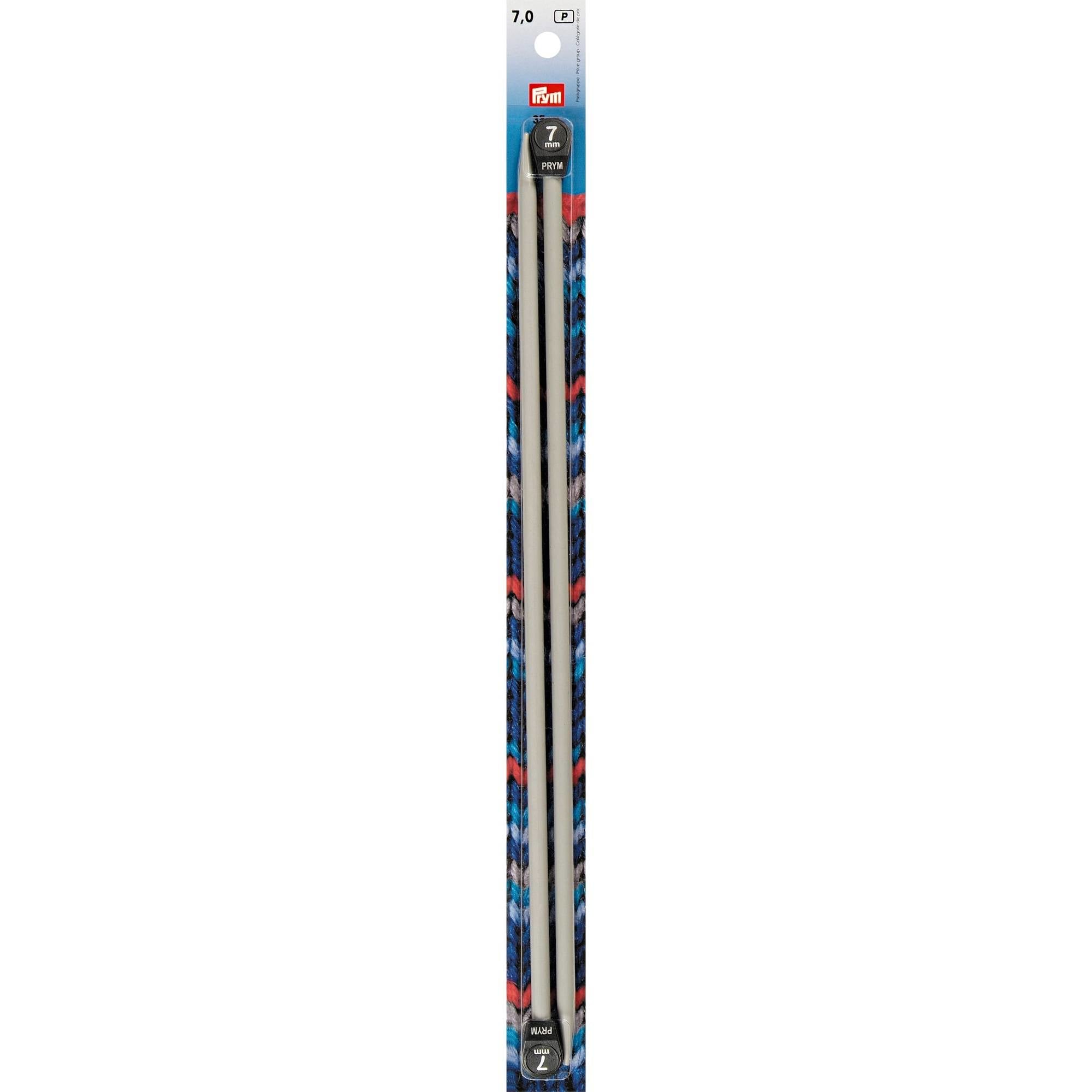 Prym Jackenstricknadel Aluminium Grau – Ndl 7 mm, 35 cm, 2 Stk.